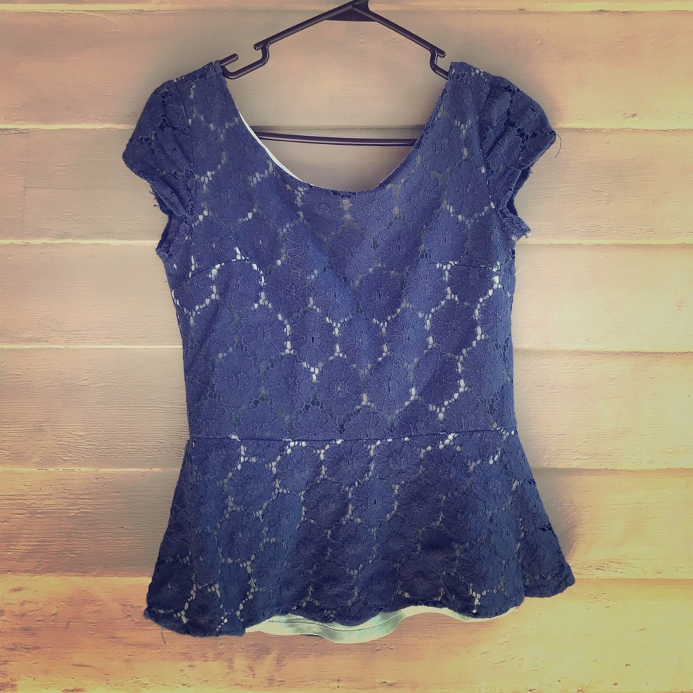 Lacy peplum blouse
